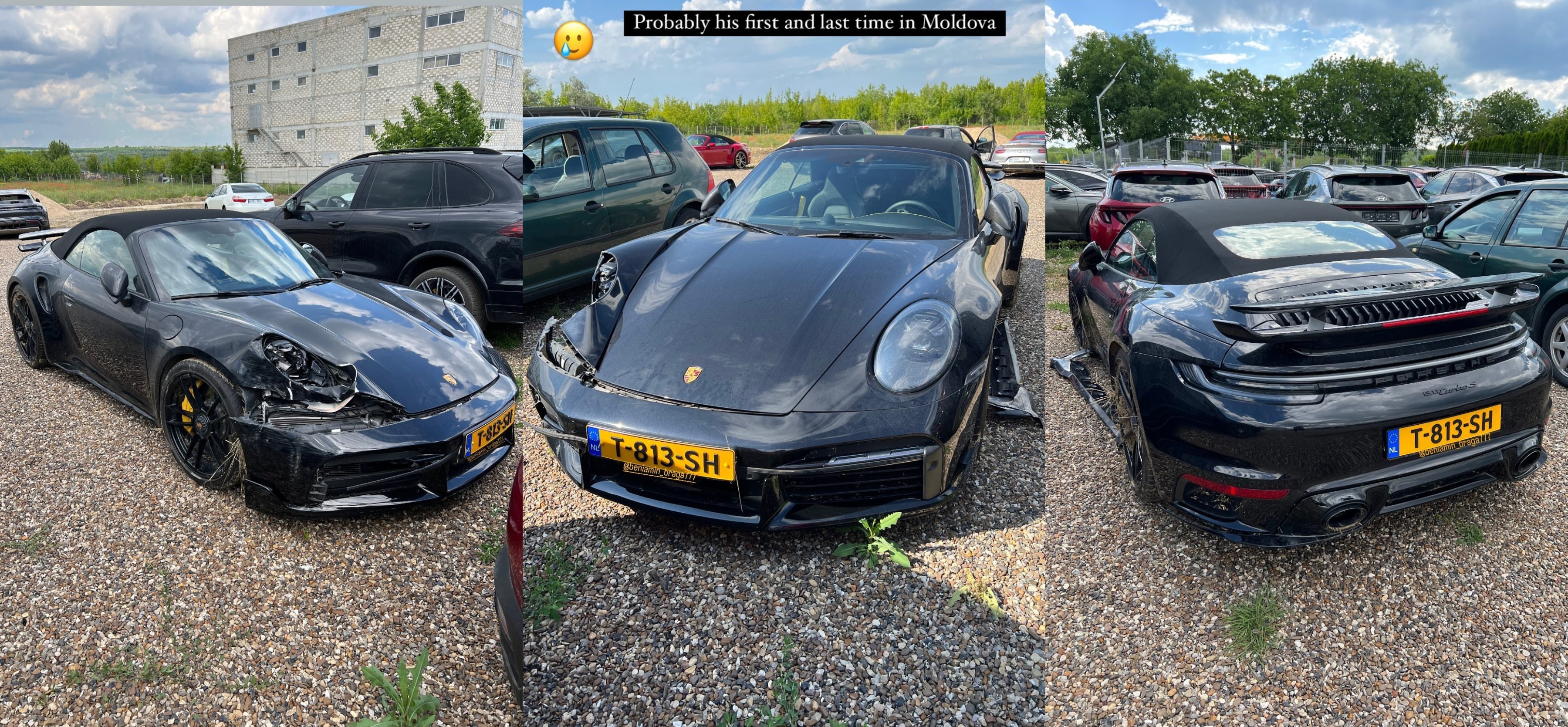 Turistul care și-a accidentat supercarul Porsche l-a lăsat în Moldova