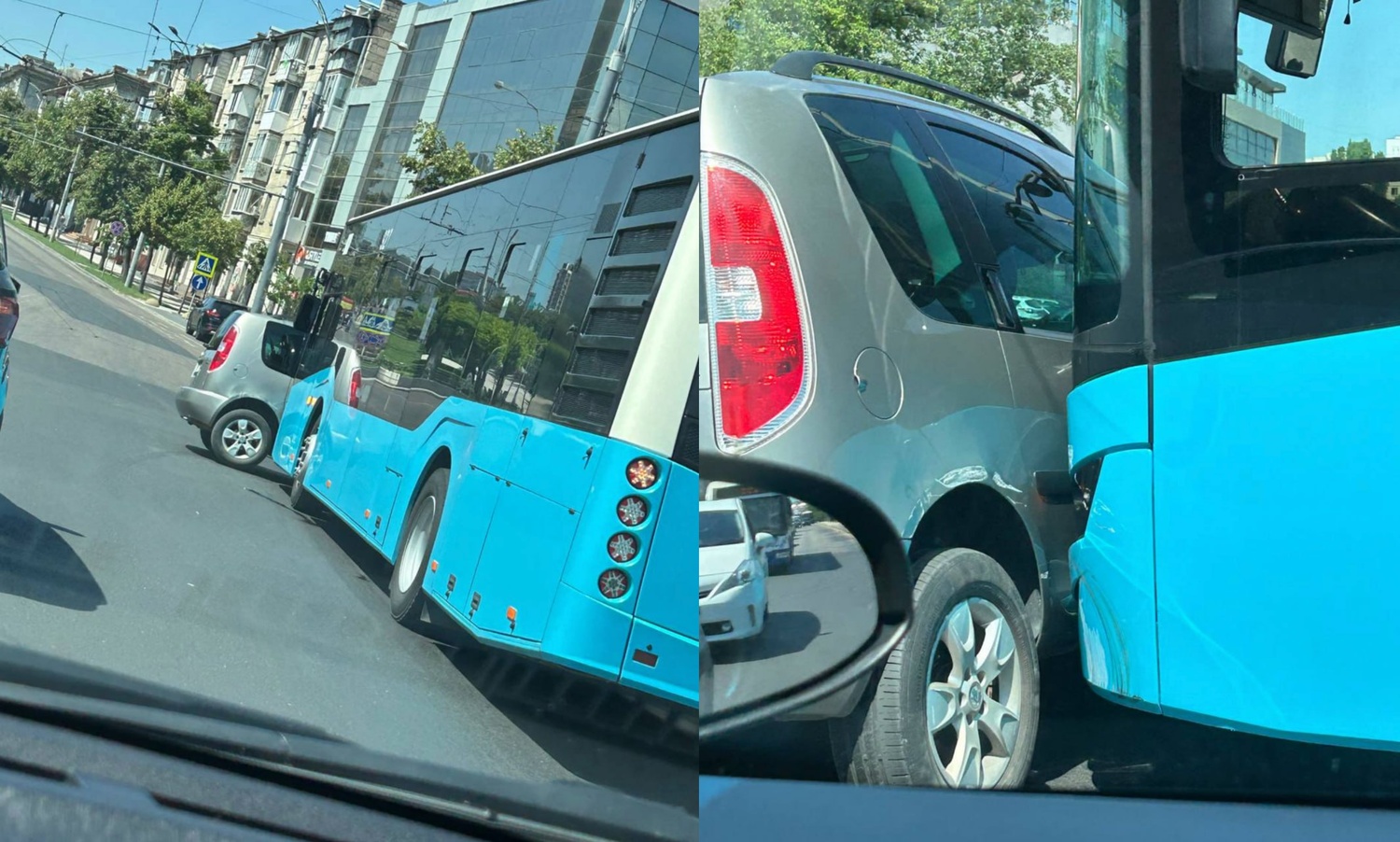 Un tip s-a băgat în fața unui autobuz de rută.