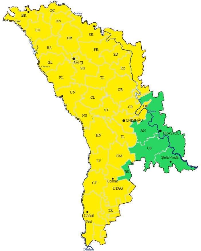 Meteorologii de la Serviciul Hidrometeorologic de Stat al Republicii Moldova anulează un Cod Galben pentru a institui altul!