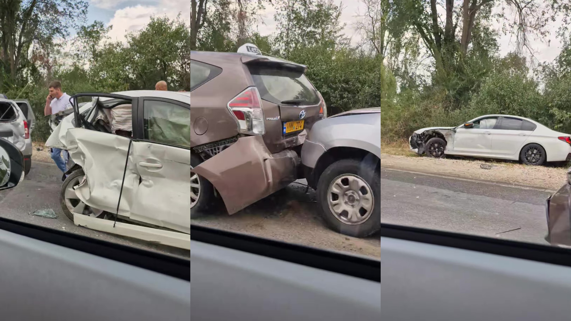 Accident în lanț cu cinci mașini pe drumul spre Aeroport