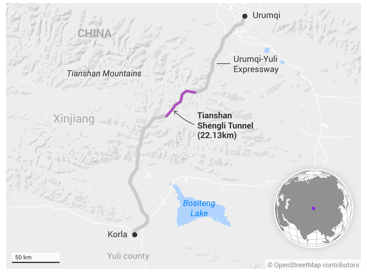 China a finalizat chiar înainte de Revelion construcţia celui mai lung tunel de autostradă din lume - Tianshan Shengli.