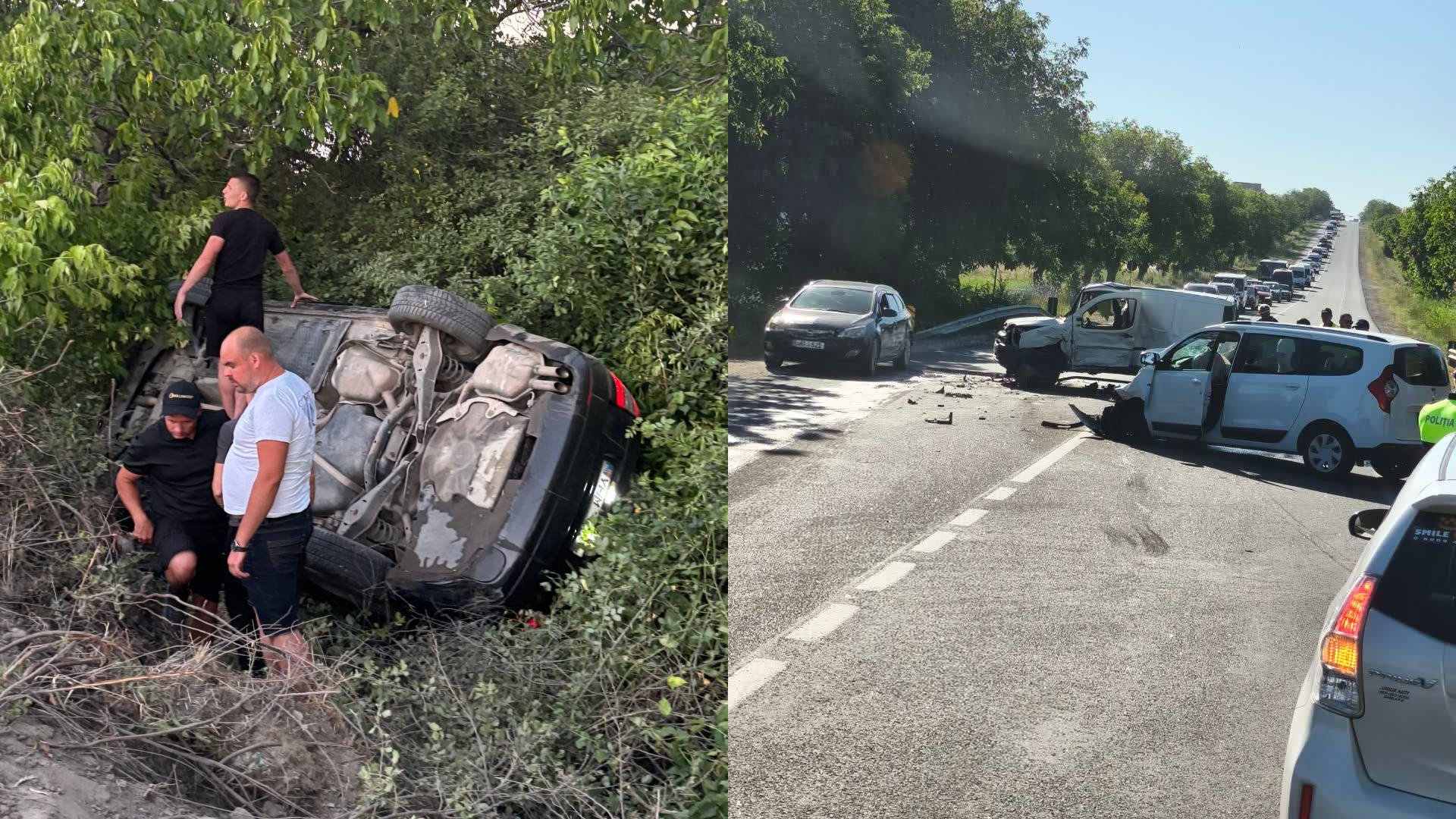 A fost o zi de joi văzută drept neagră de câțiva participanți la trafic. Au fost implicați în accidente de circulație cu mașini răsturnate.