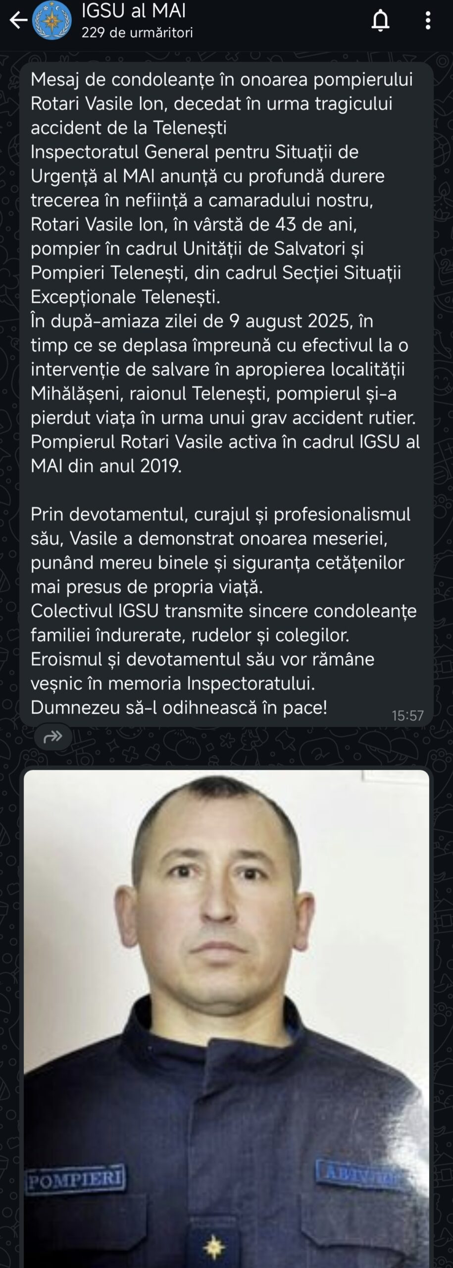 Accident grav lângă Telenești. Un salvator de la IGSU a decedat, restul celor implicați fiind la spital