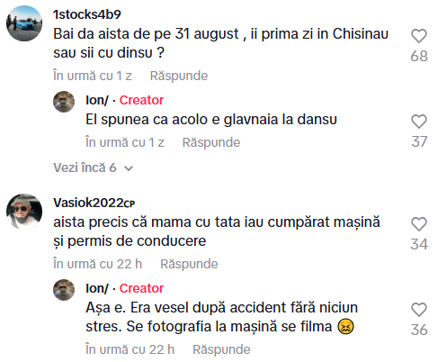 Impact dur într-o intersecție din centrul orașului Chișinău, sâmbătă noaptea, la galben intermitent