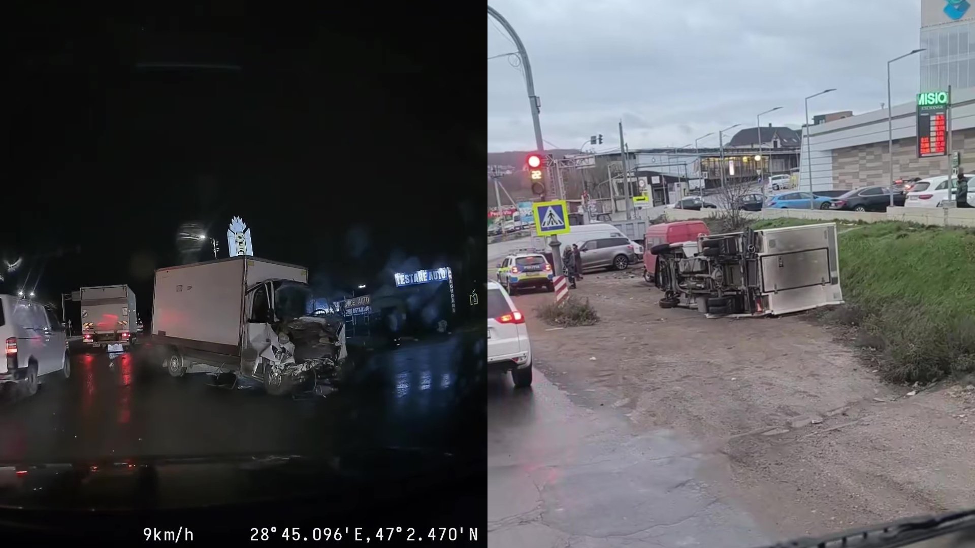 (video) Ca prin minune niciun rănit! Momentul unui accident matinal grav pe șoseaua Balcani