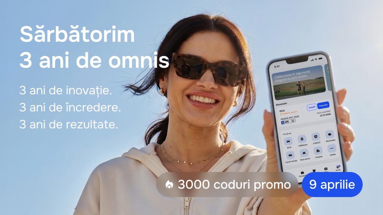 omnis sărbătorește 3 ani de activitate și oferă doar astăzi un număr limitat de bonusuri